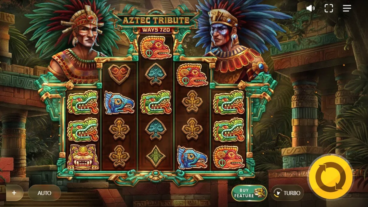 Aztec Tribute slot game interface na may jungle theme